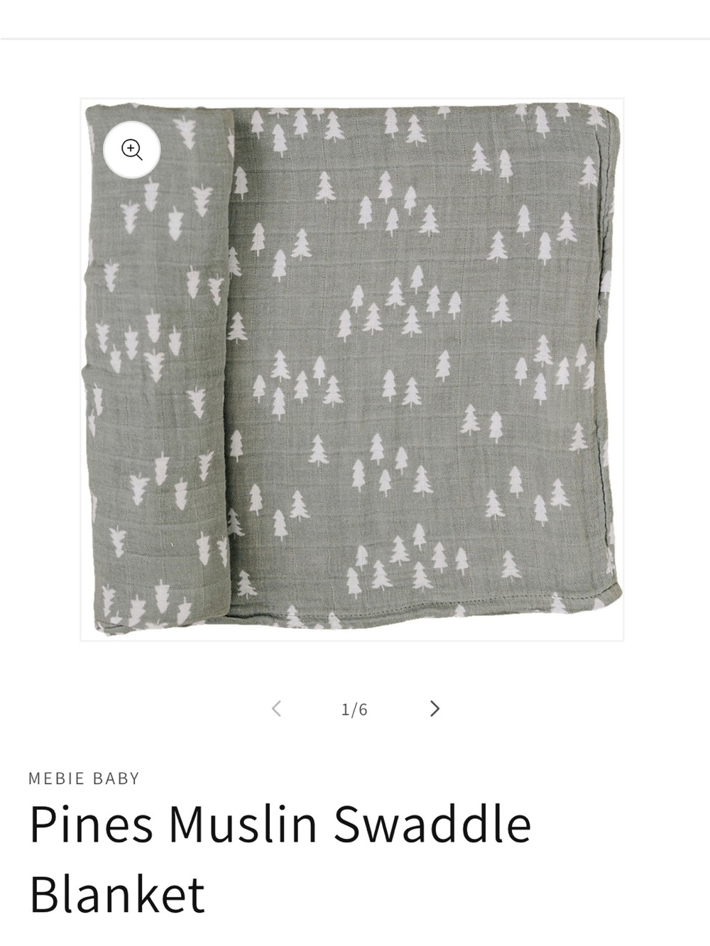 Mebie Baby Pines Muslin Swaddle Blanket